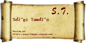 Sági Tamás névjegykártya
